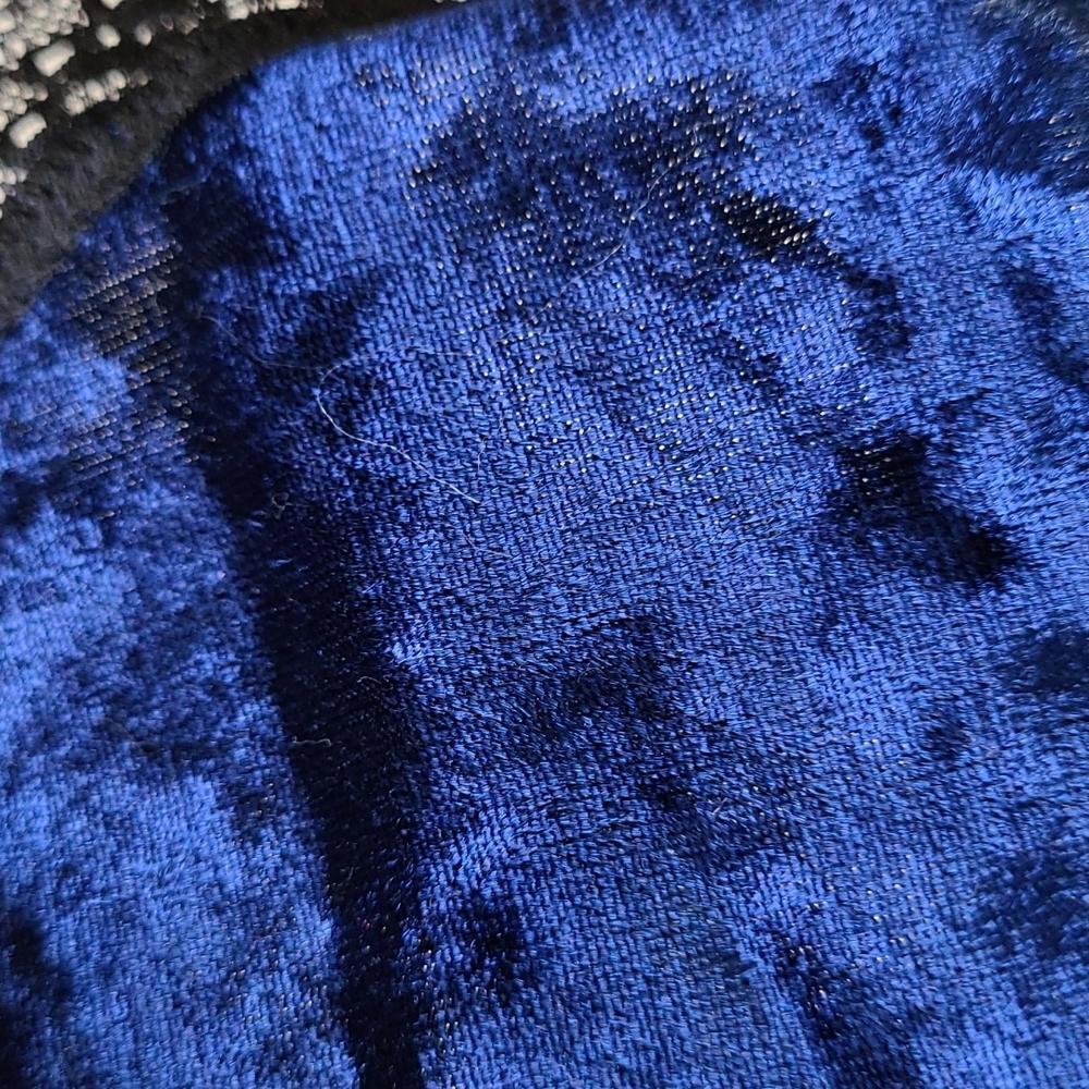Sapphire blue velvet plus size lingerie teddy bodysuit - Picture 7 of 7